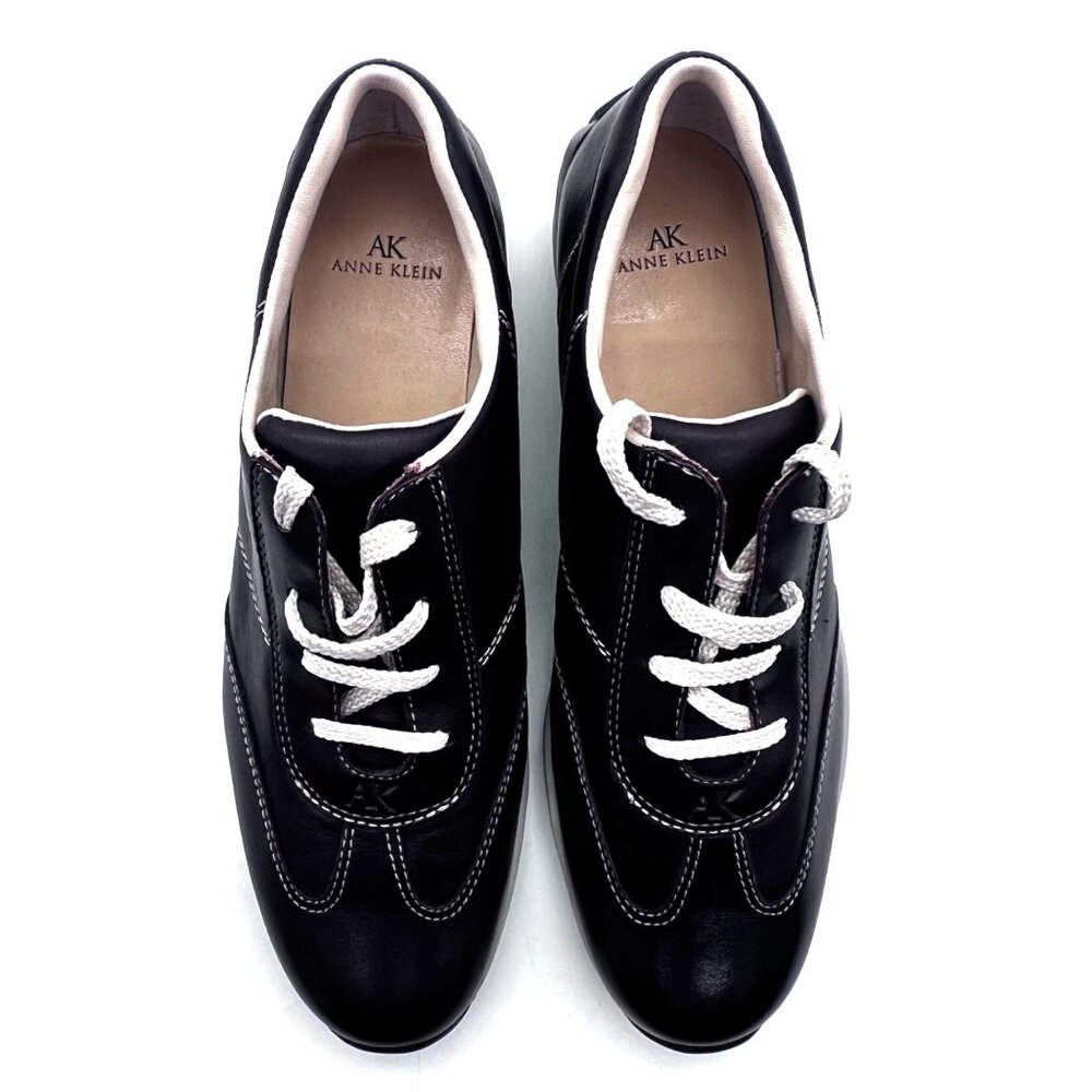 Anne Klein Satire Chocolate Leather Lace-Up Sneakers Shoes Womens Size 8.5M New - Picture 5 of 13